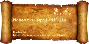 Moseszku Apollónia névjegykártya